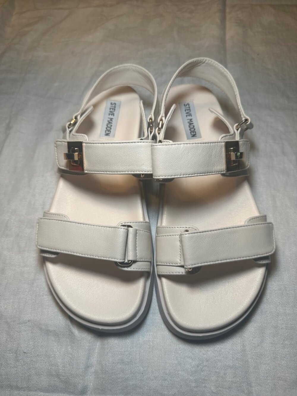 Steve Madden MONA BONE LEATHER sandals. Women's Sz 9.5